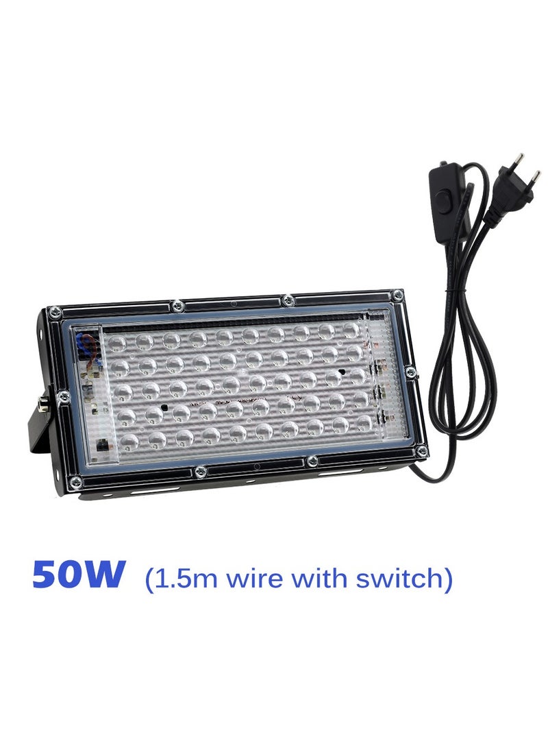 395nm Uv Black Light Led Fluorescence Detection Stage Atmosphere Light Uv Shadowless Glue Curing Lamp (50W-European Standard Plug) - Image 1